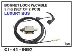 बोनट लॉक डब्ल्यू/केबल 5 मीटर (2 पीस का सेट) लग्जरी बस वारंटी: हाँ