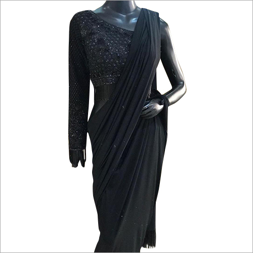 Black Ladies Party Wear Saree
