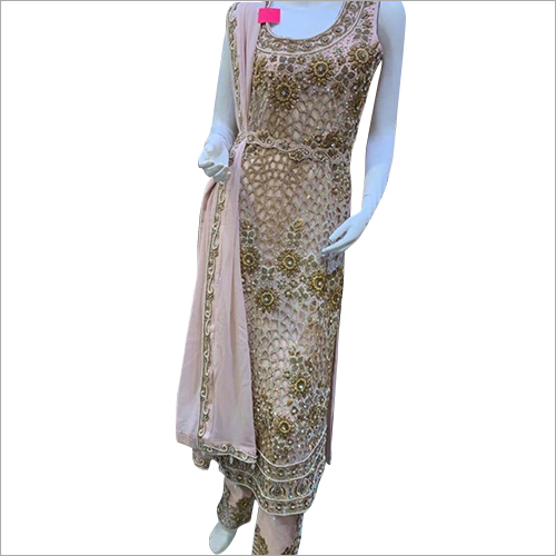 Golden Ladies Party Wear Suit