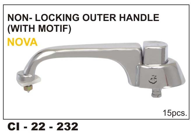 Non Locking Outer Handle(with Motif) Nova - Durable Design | 4 Wheeler Compatibility, Warranty Included