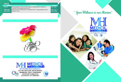 Pcd Pharma Franchise - Glossy A4 Brochure, Teal Color, CMYK Printing, 150gsm Weight | Wide Selection, High Quality Medical Solutions, Approved Products