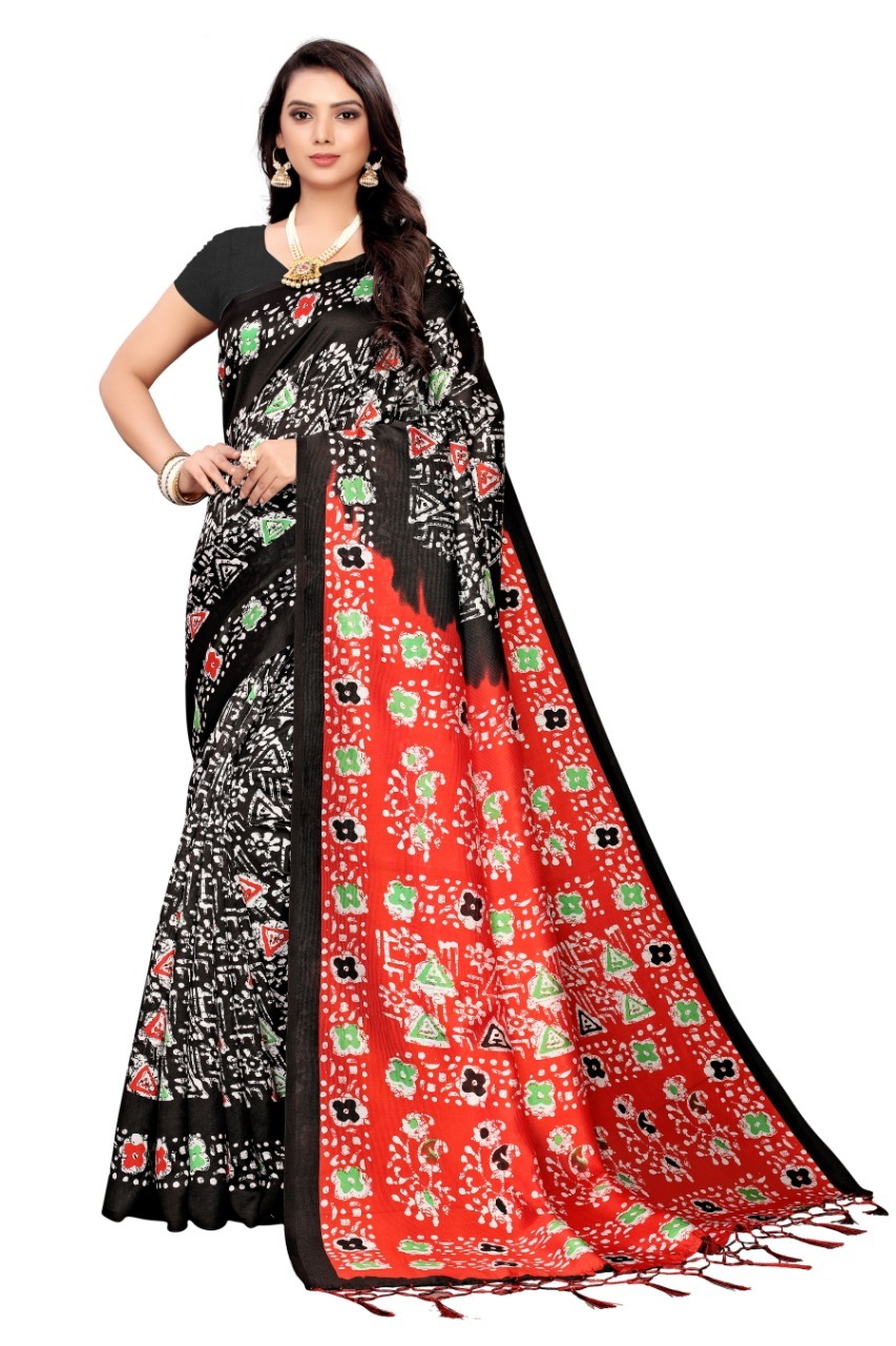 New Designer Art Silk Saree With Jhalar - 5.5 Mtr Length, 0.8 Mtr Blouse, Multicolour Printed Design | Versatile Fabric For All Seasons, Includes Blouse Piece
