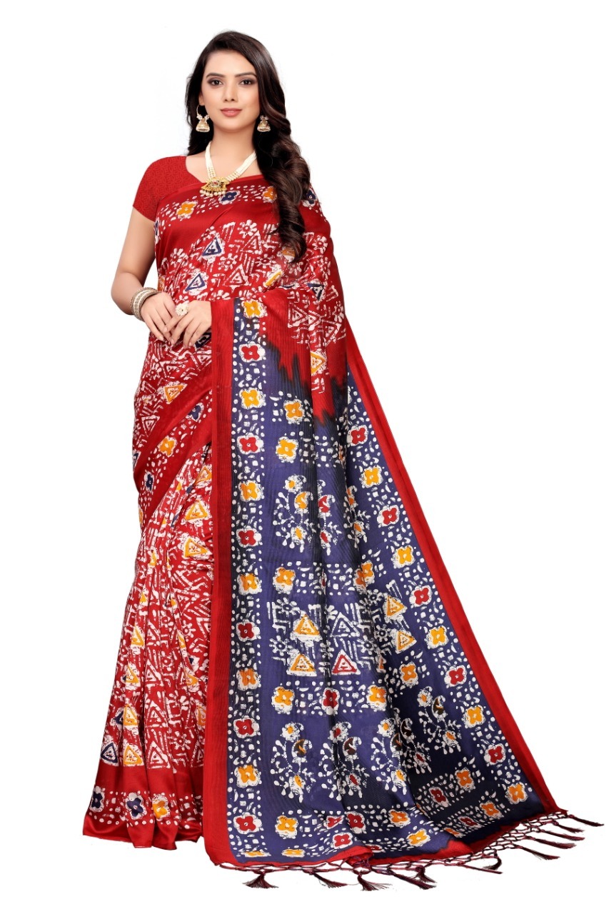 New Designer Art Silk Saree With Jhalar - 5.5 Mtr Length, 0.8 Mtr Blouse, Multicolour Printed Design | Versatile Fabric For All Seasons, Includes Blouse Piece