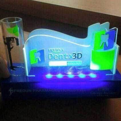 Pen And Visiting Card Stand - Acrylic, Customized Size | Led Light Feature For Residential & Commercial Use