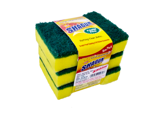 Sponge Scrub 2in1 - Polyester/Nylon Alox Foam Set (13.5x9 cm) | Ideal for Kitchen Cleaning, Easy to Use on Utensils, Set of 3