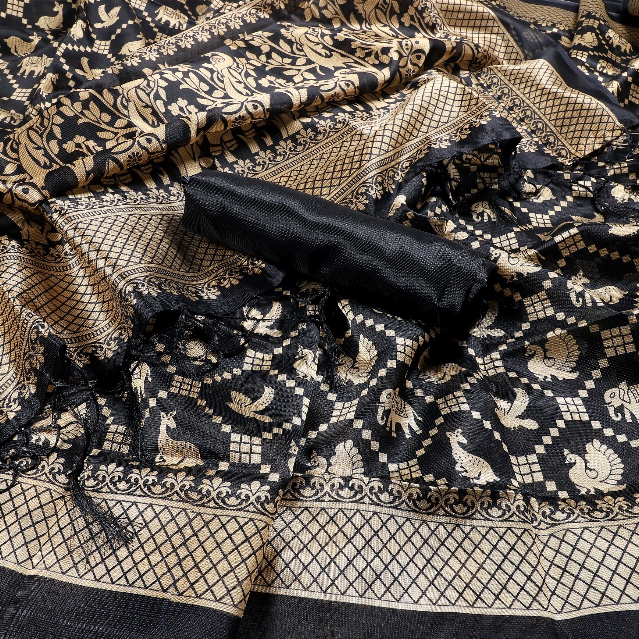 Designer Printed Mysore Silk Saree - 5.5 Mtr Length, Art Silk Material, Multicolour | Other Indian Style, Blouse Piece Included, Suitable For All Seasons