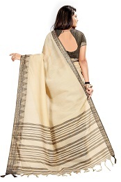 Fancy Saree - Cotton Plain With Piramit Print Border, Set Of 4 Colors For All Seasons
