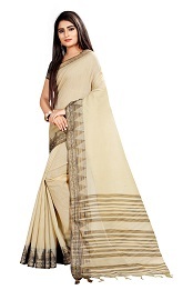 Fancy Saree - Cotton Plain With Piramit Print Border, Set Of 4 Colors For All Seasons