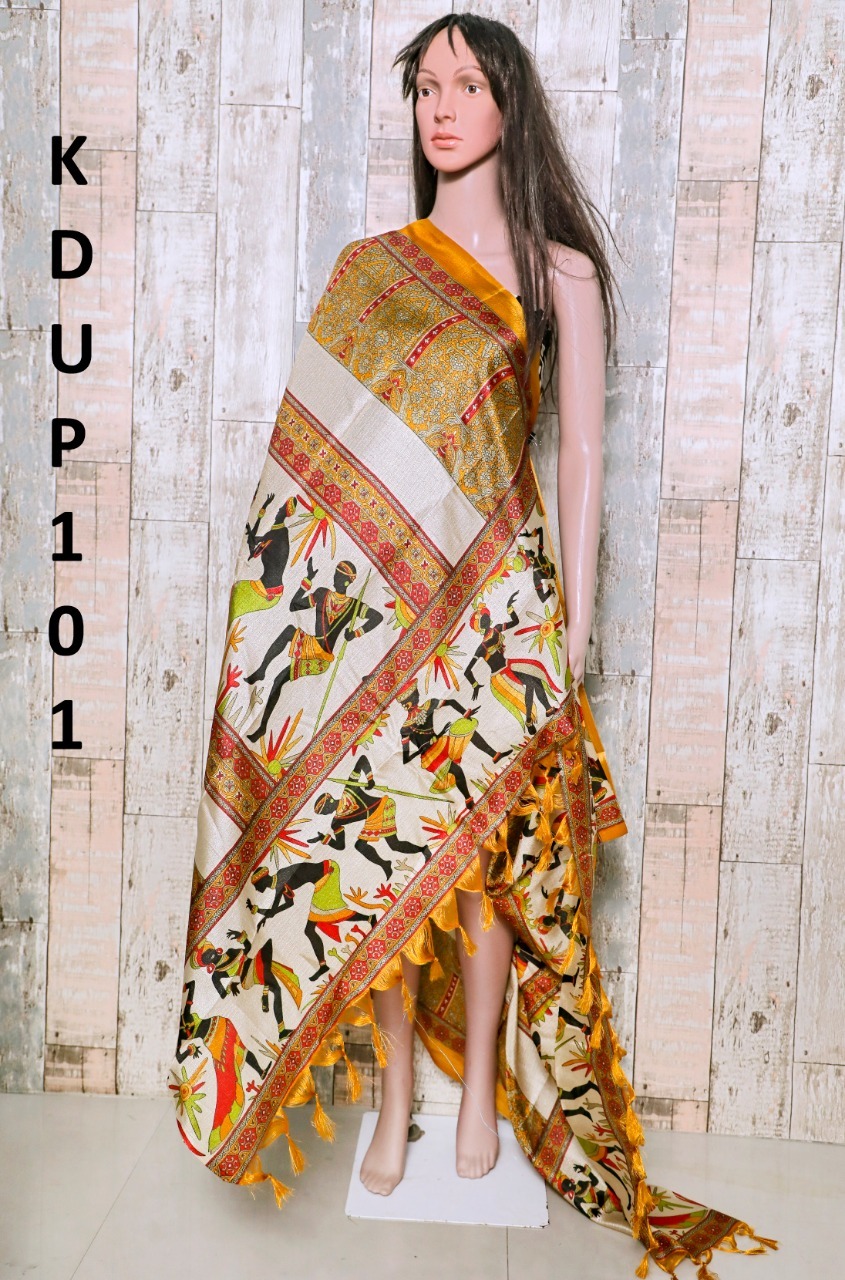 Boho Style Cotton Blend Printed Dupatta - Cotton Material, 2.25 Meter Length, Multicolour, Traditional Design, Suitable For All Seasons