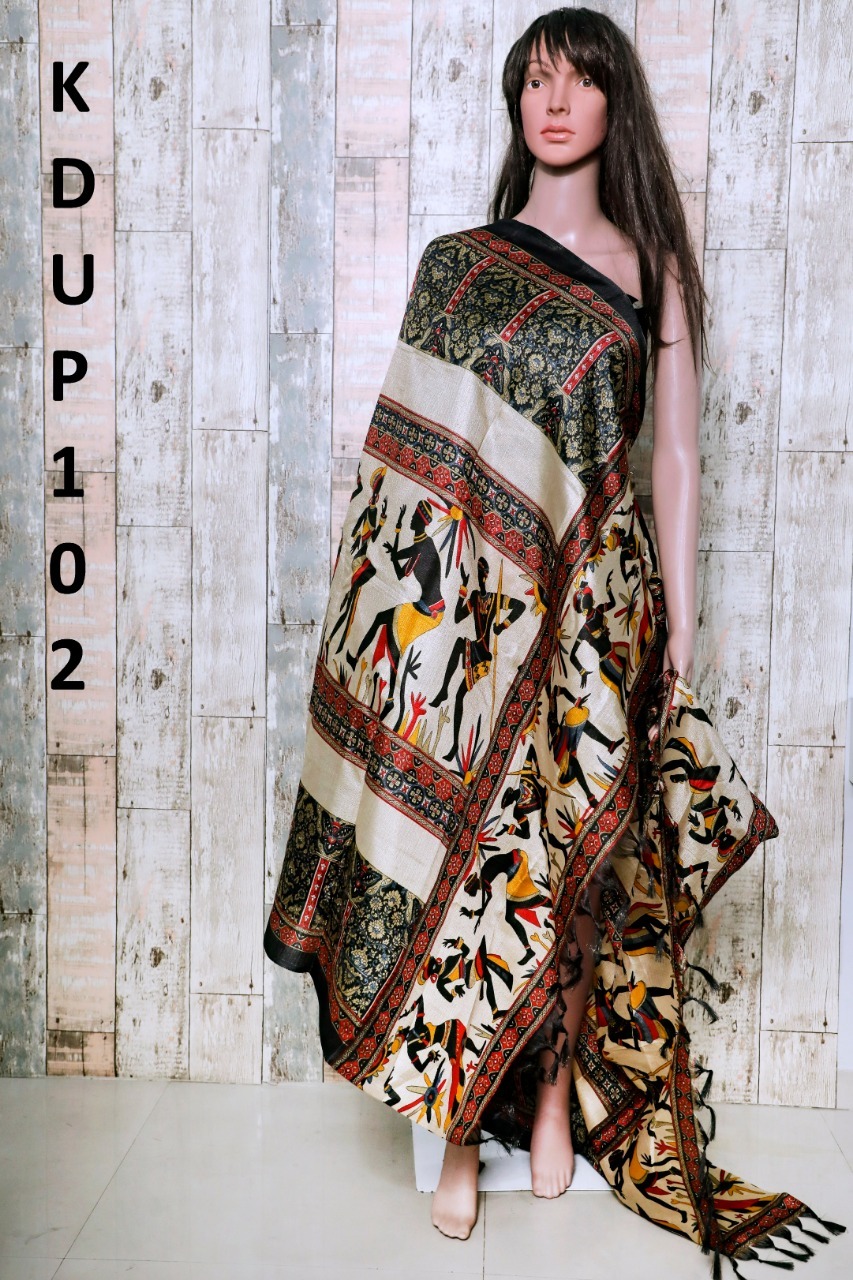 Boho Style Cotton Blend Printed Dupatta - Cotton Material, 2.25 Meter Length, Multicolour, Traditional Design, Suitable For All Seasons