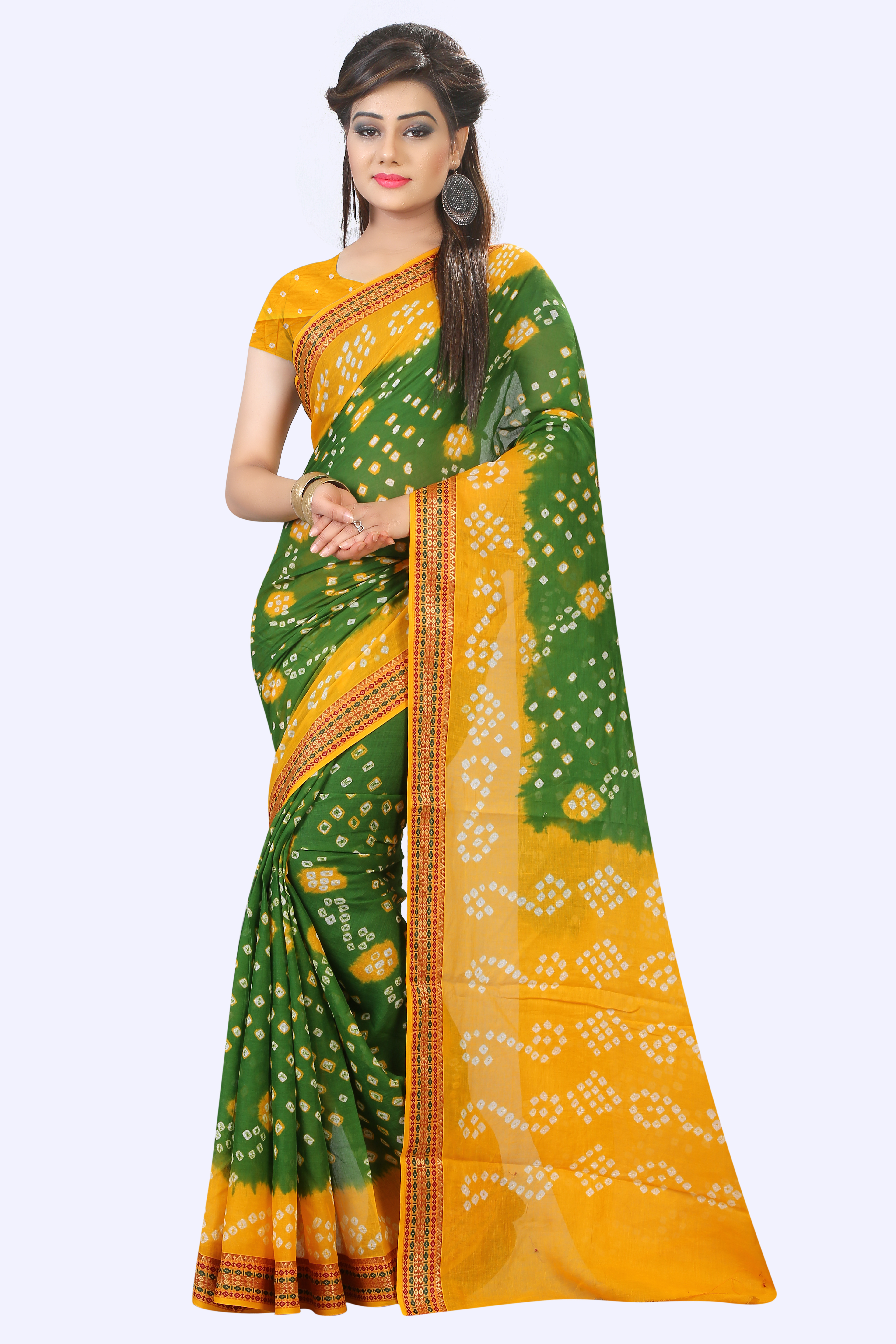 Multicolour New Designer Cotton Bandhani Saree