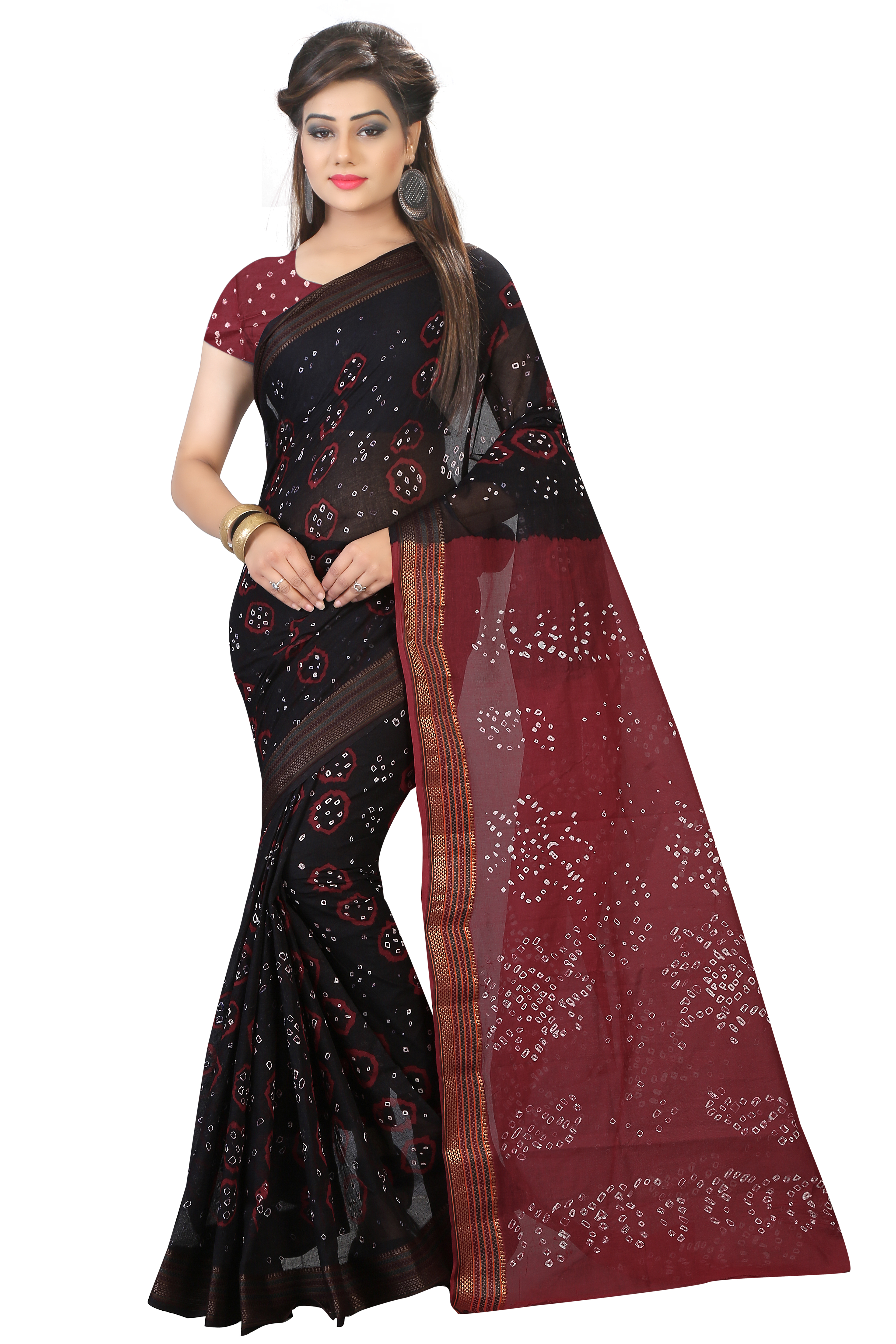 Multicolour New Designer Cotton Bandhani Saree