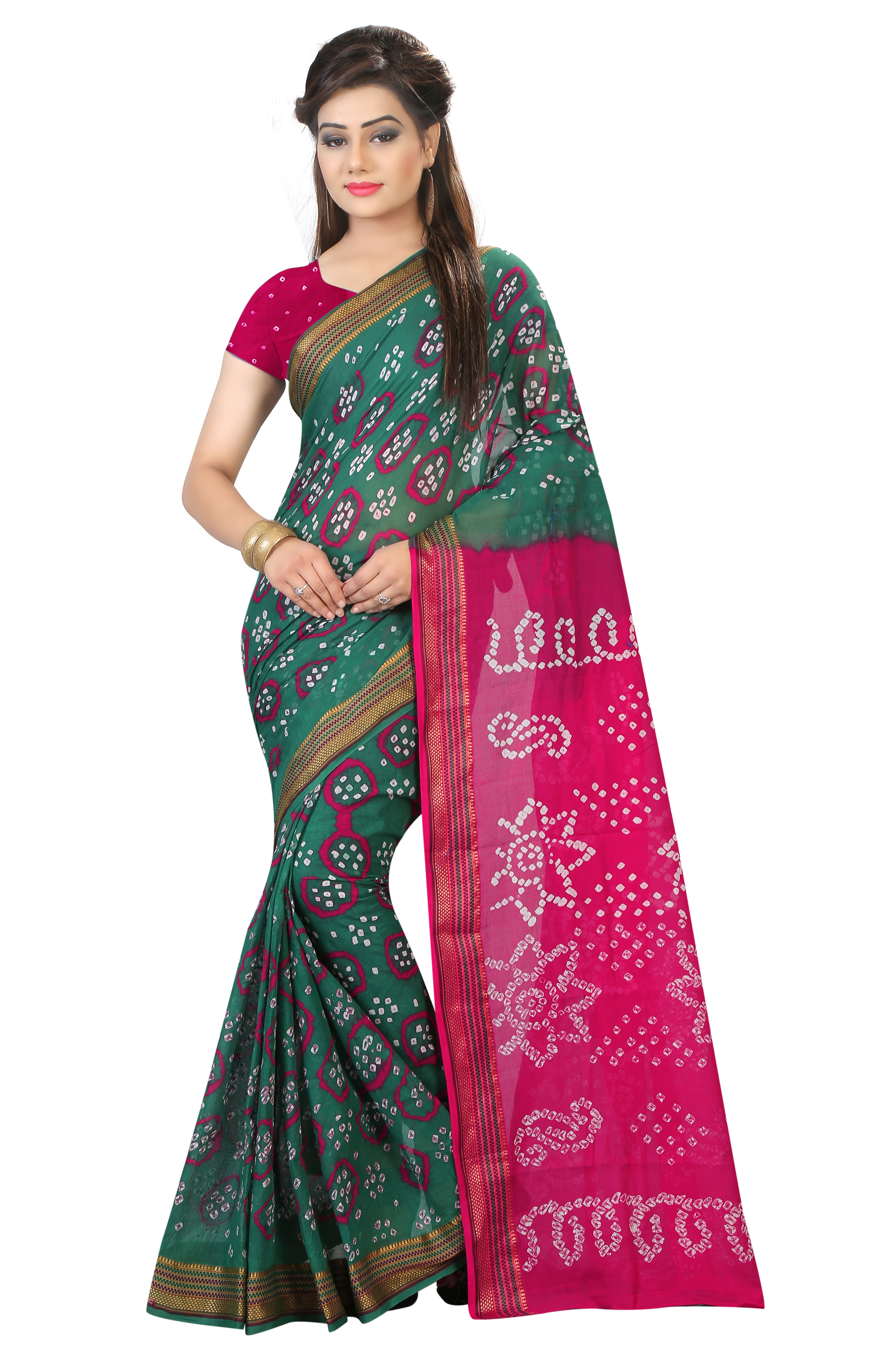 Multicolour New Designer Cotton Bandhani Saree