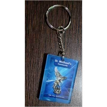 Acrylic Keychain - Acrylic Material , Brown Color With Modern Indian Arts Style