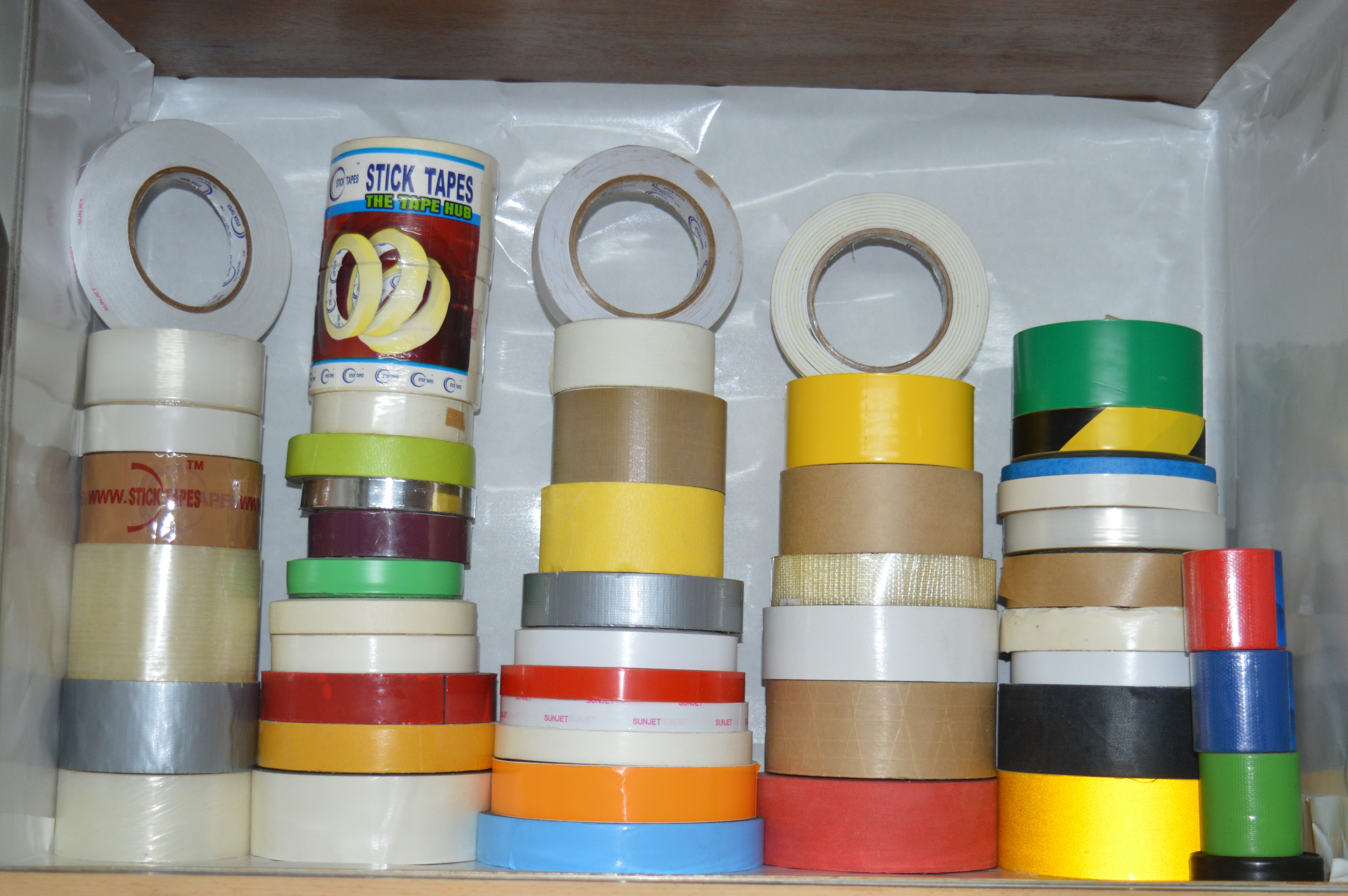 Pvc Marking Tapes - Polyvinyl Chloride, 40m X 50.8mm, Black And Yellow | Tear Resistant, Low Elongation, Temperature Resistant