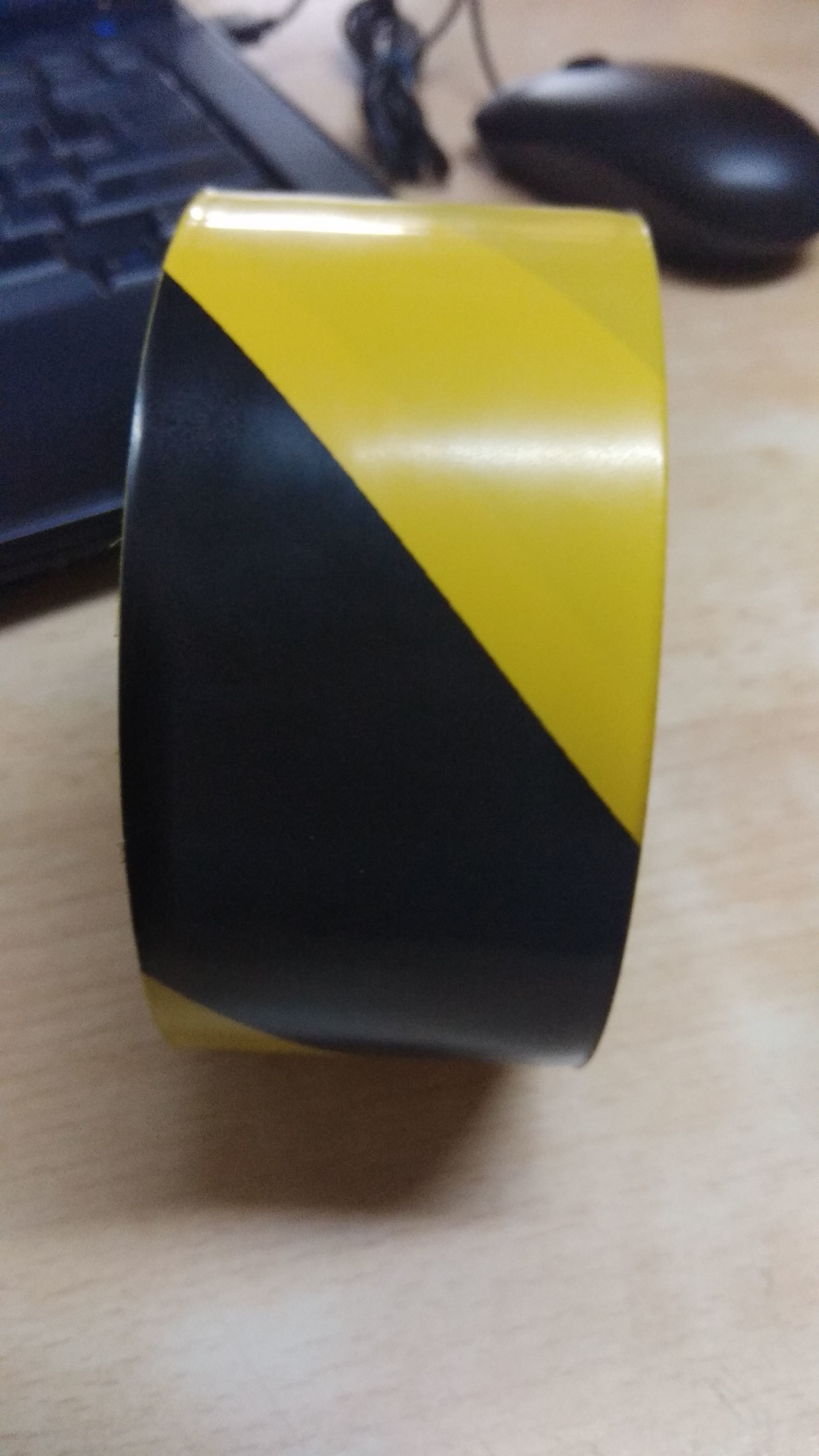 Pvc Marking Tapes - Polyvinyl Chloride, 40m X 50.8mm, Black And Yellow | Tear Resistant, Low Elongation, Temperature Resistant