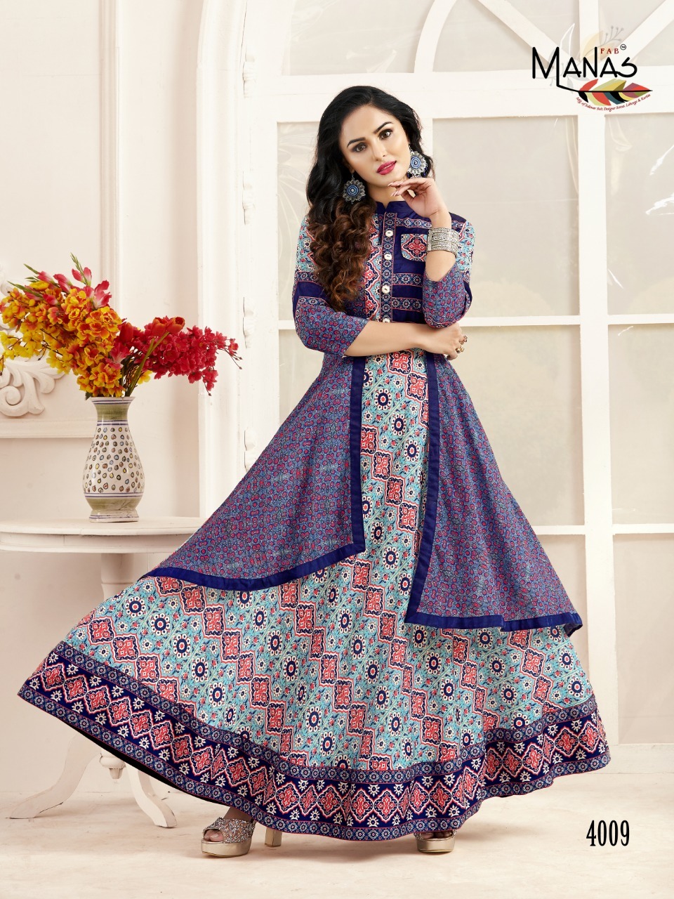 Breathable Masalin Digital Print With Fancy Kurti