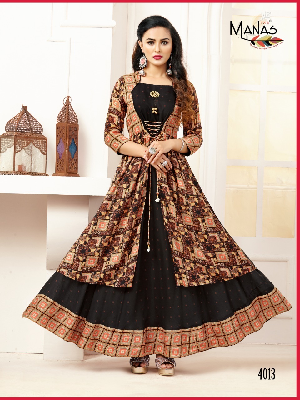 Breathable Masalin Digital Print With Fancy Kurti