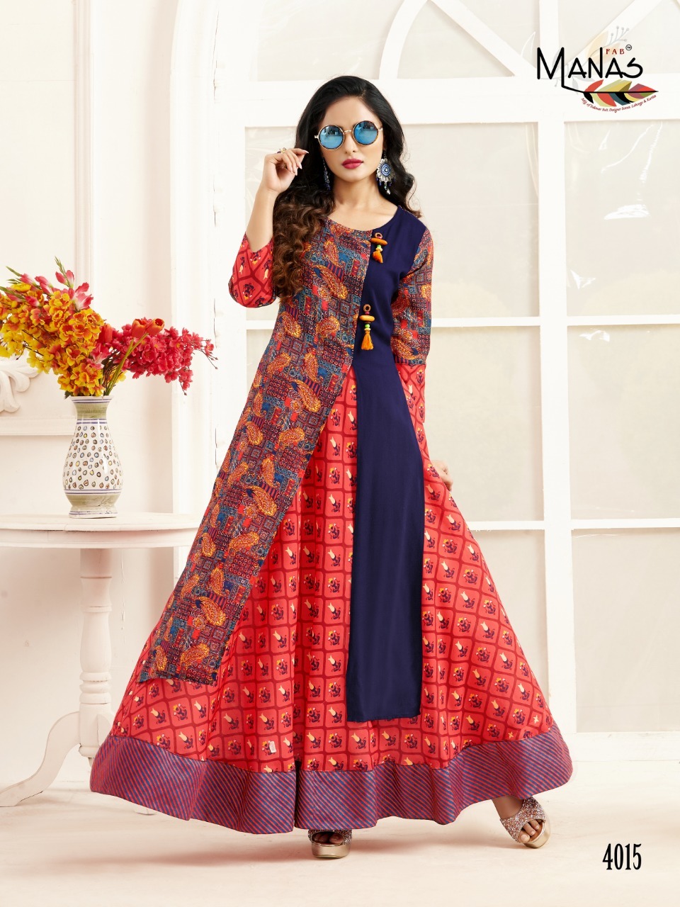 Breathable Masalin Digital Print With Fancy Kurti
