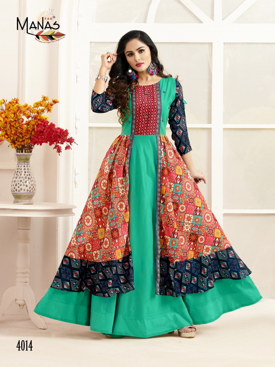 Breathable Masalin Digital Print With Fancy Kurti