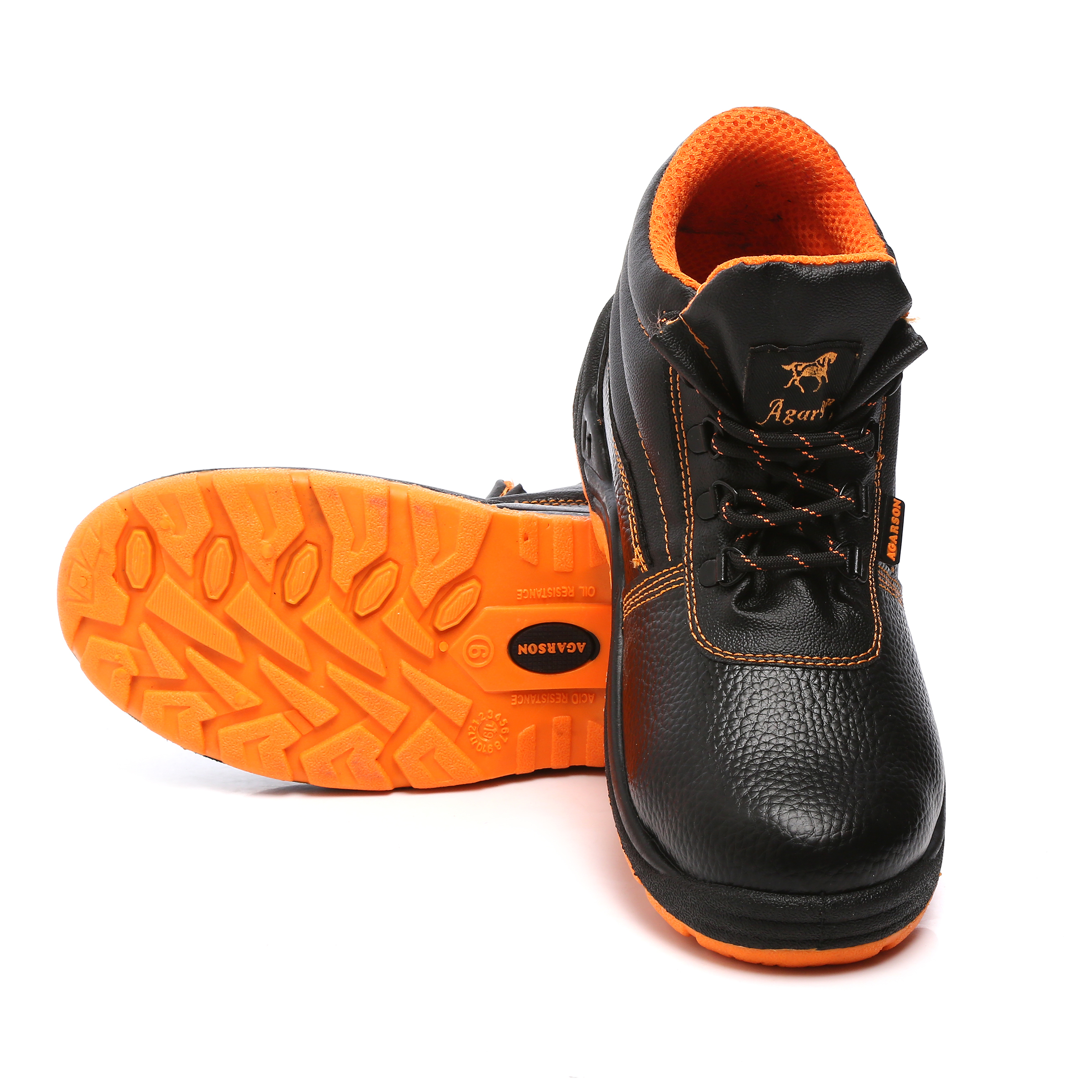 Black/orange Export Quality Safety Shoes