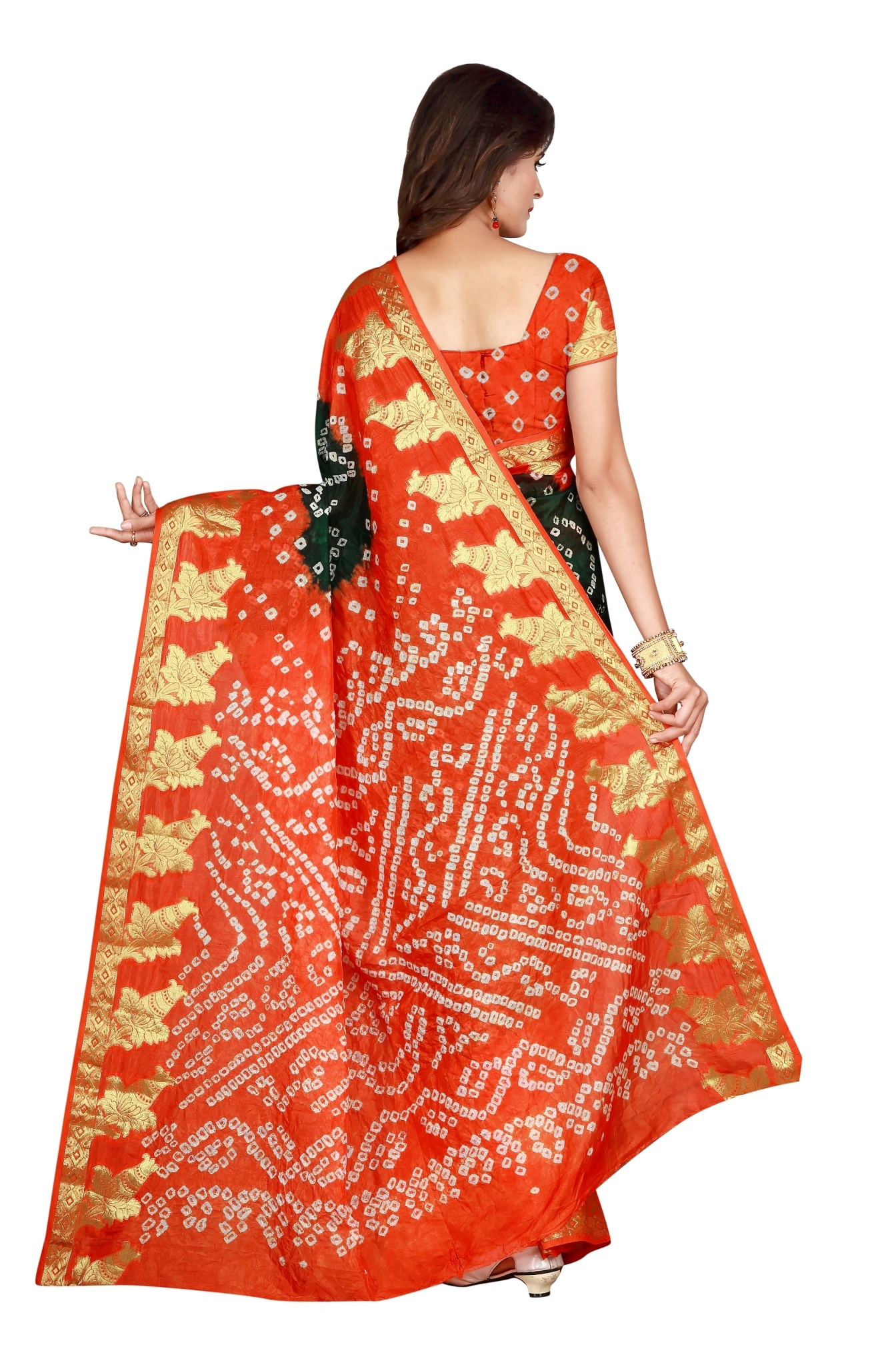 Multicolour Festive Wear Cotton Saree With Rich Zari Work Border And Flower Design