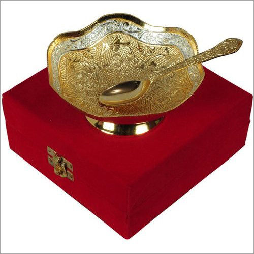 Golden Gold Plated Bowl Spoon Set