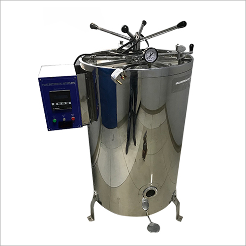 Vertical Autoclave - Stainless Steel & Mild Steel, 250 x 450 mm Chamber Size, 2 kW Power Consumption, Ideal for Industrial Applications