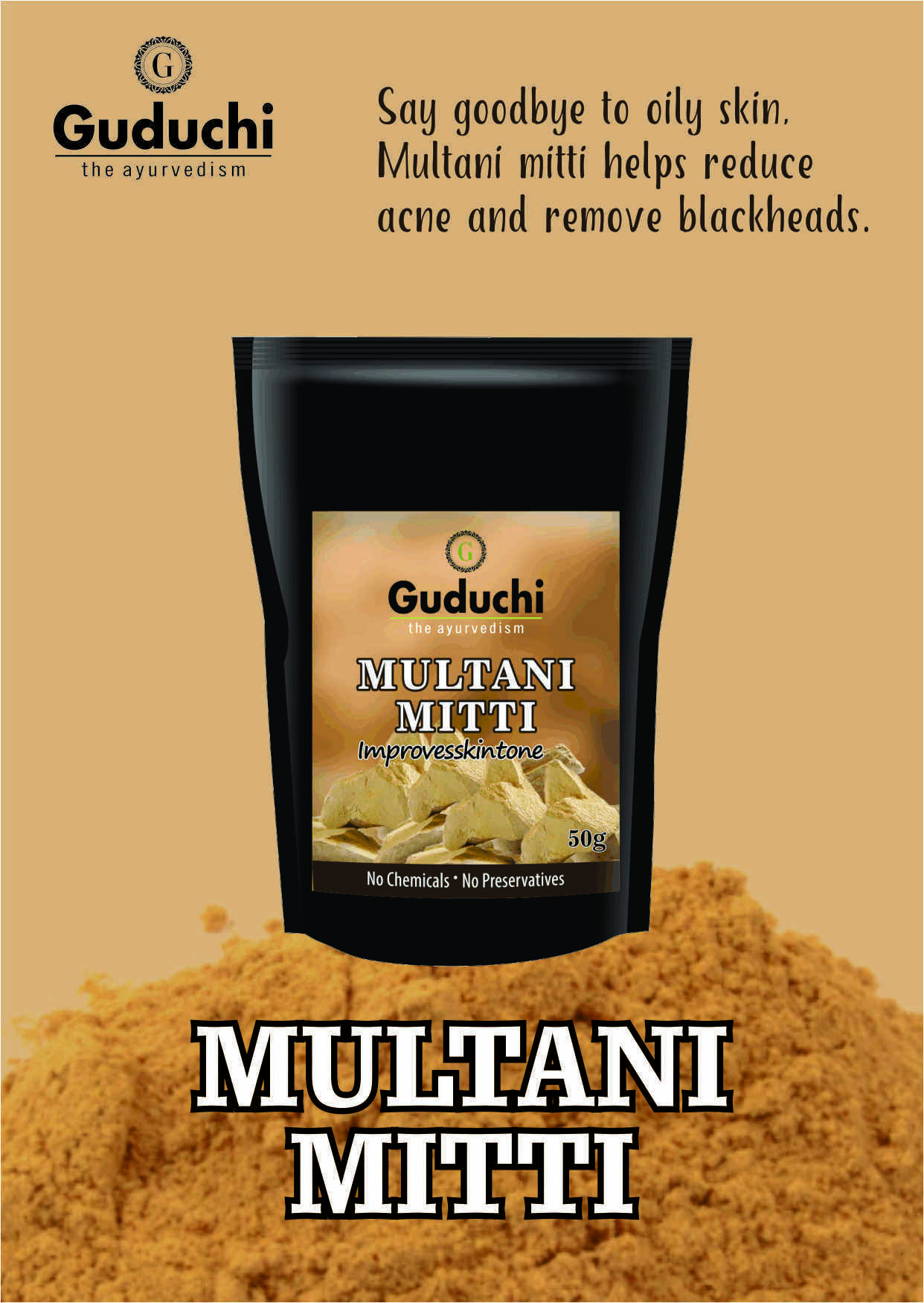 Pure Multani Mitti Face Pack Easy To Use