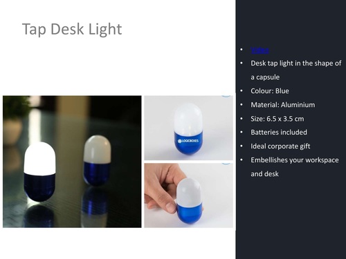 Capsule Shaped Tapping Desk Light