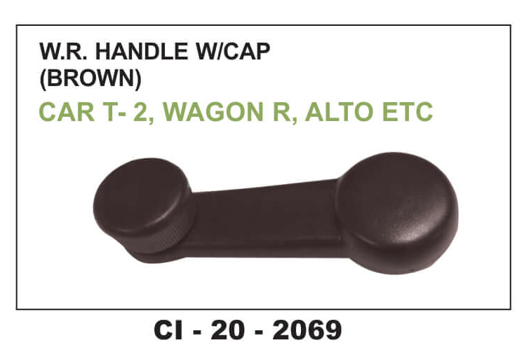 WR Handle w/ Cap (Brown) CAR T-2, WAGNOR, ALTO - Vehicle Type: 4 Wheeler, Warranty Available | Durable Design for Extended Use