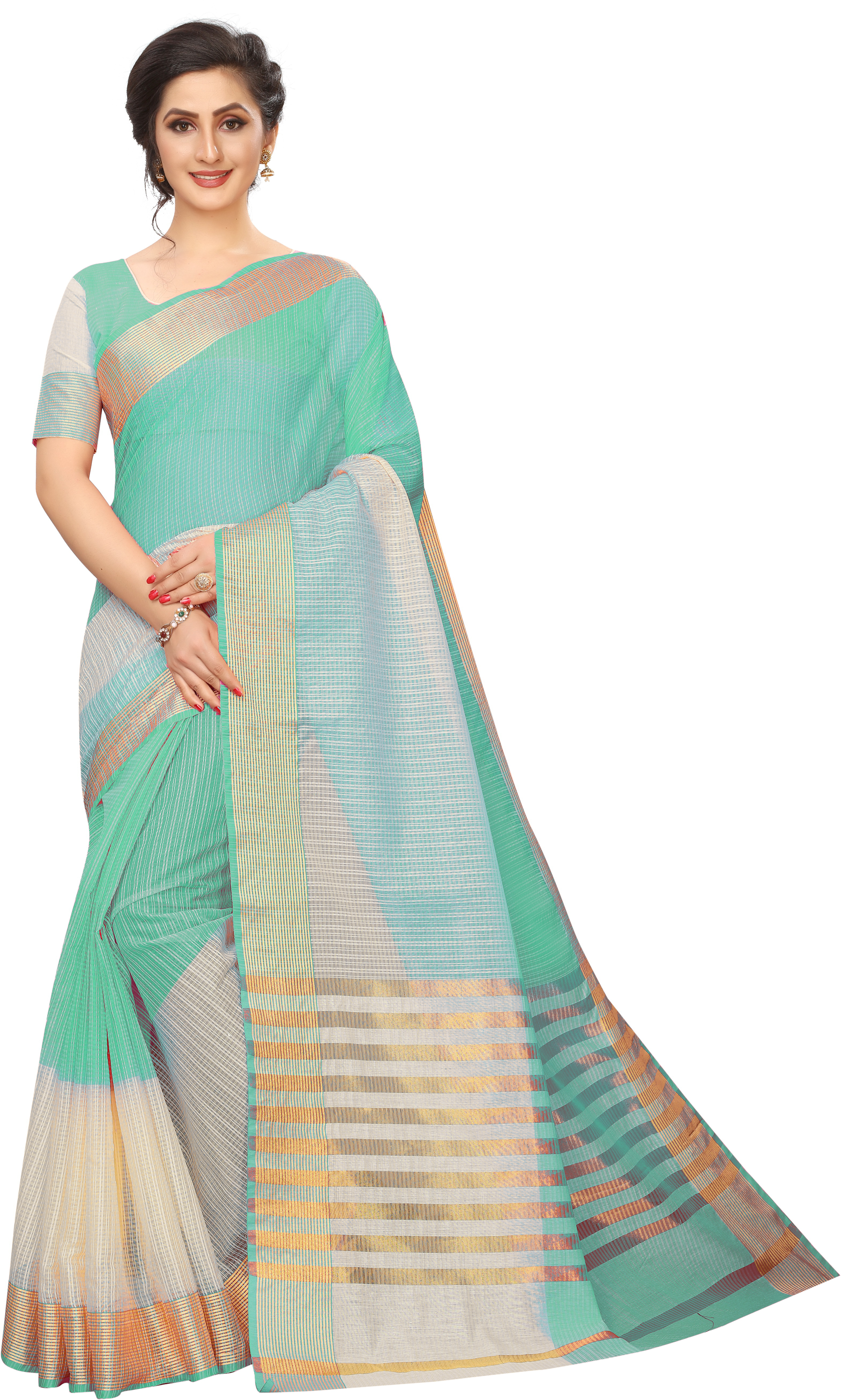 Cotton Silk Saree - Cotton , Length: 5.5 Mtr, Blouse Length: 0.8 Mtr, Plain Pattern | Versatile For All Seasons, Warranty Included