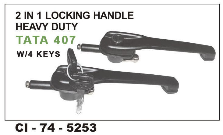 2 in 1 Locking Handle - Heavy Duty Design for TATA 407, 4 Keys Included, Warranty Coverage