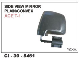 Side View Mirror Plain/Convex ACE T-1 - Durable Design, 4 Wheeler Compatibility | Features Warranty for Added Assurance