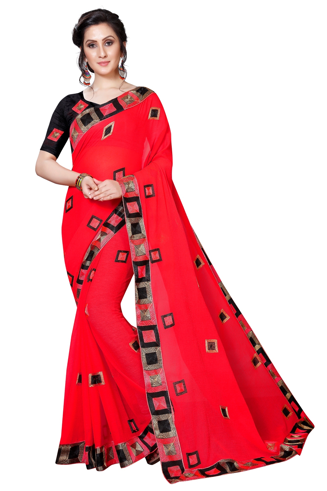 Designer Saree - Linen Fabric, Length 5.5 Mtr With 0.8 Mtr Blouse | Printed Pattern, Seasonal Wear For Rainy, Spring, Summer, Winter, Warranty Included