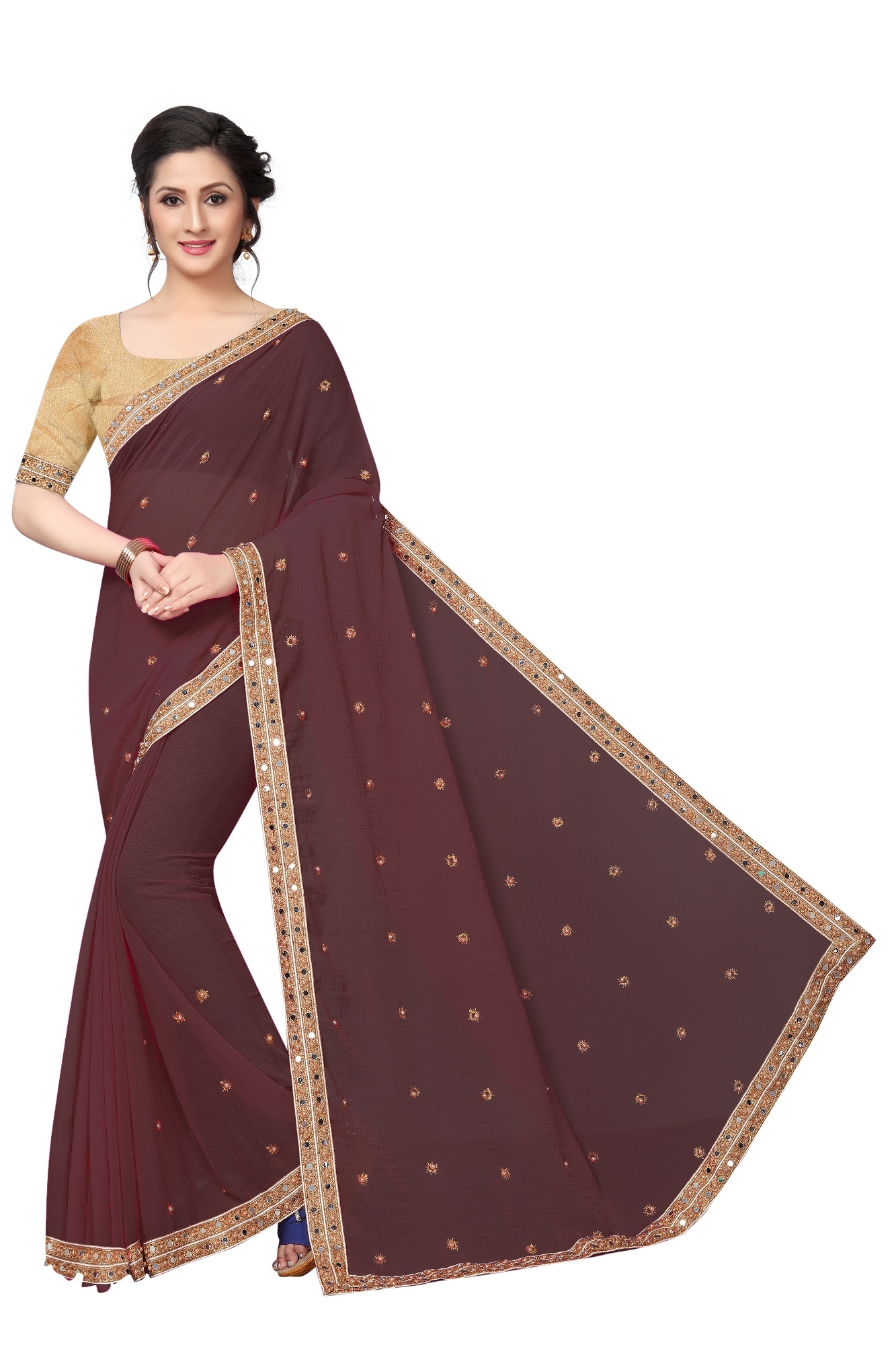 Designer Saree - Linen Fabric, Length 5.5 Mtr With 0.8 Mtr Blouse | Printed Pattern, Seasonal Wear For Rainy, Spring, Summer, Winter, Warranty Included