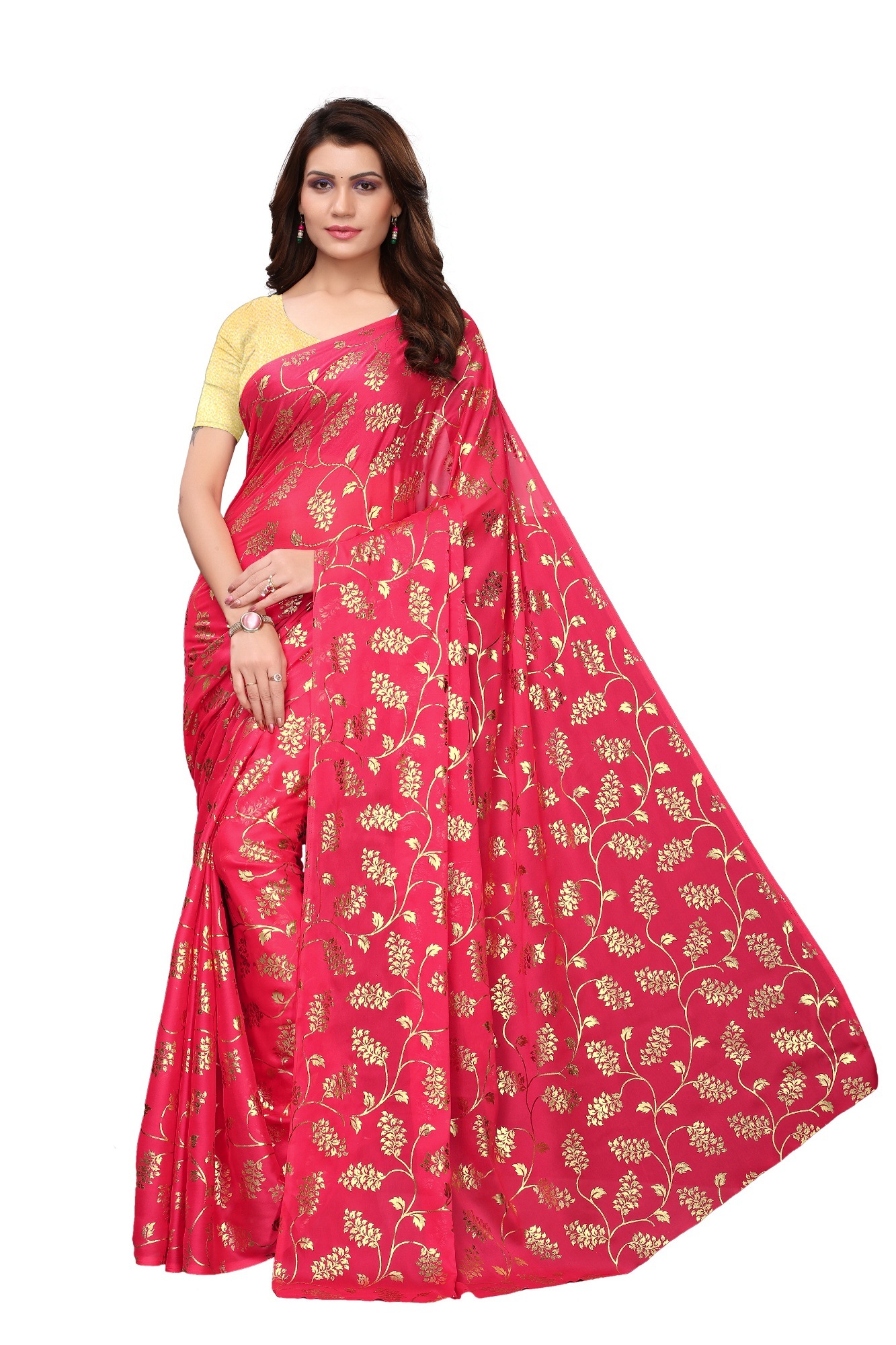 Designer Saree - Linen Fabric, Length 5.5 Mtr With 0.8 Mtr Blouse | Printed Pattern, Seasonal Wear For Rainy, Spring, Summer, Winter, Warranty Included