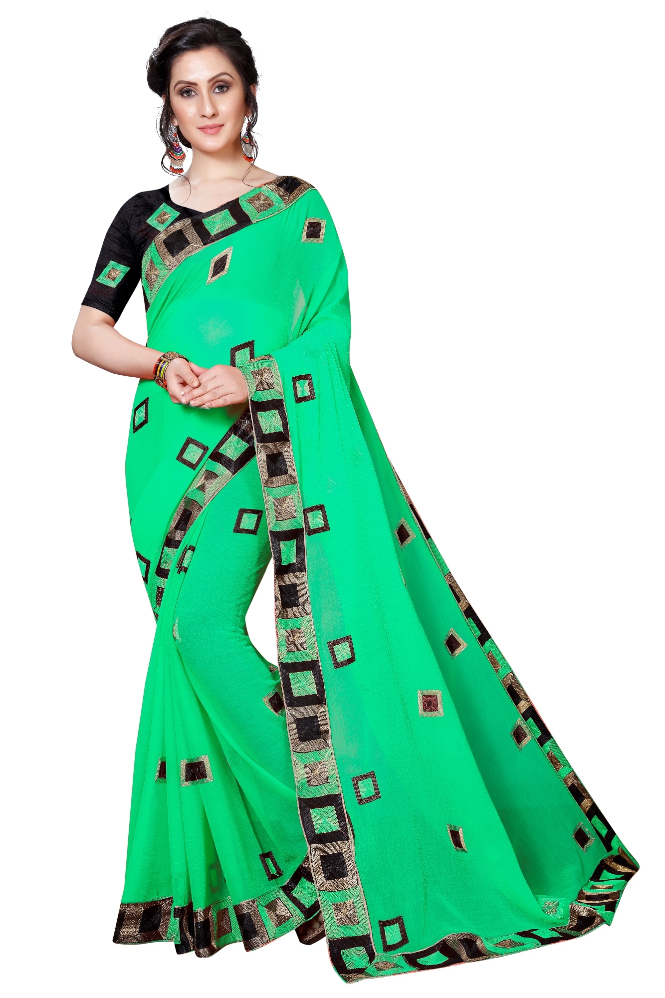 Designer Saree - Linen Fabric, Length 5.5 Mtr With 0.8 Mtr Blouse | Printed Pattern, Seasonal Wear For Rainy, Spring, Summer, Winter, Warranty Included