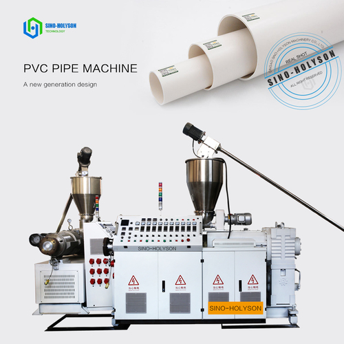 White + Light Grey Pvc Pipe Making Machine