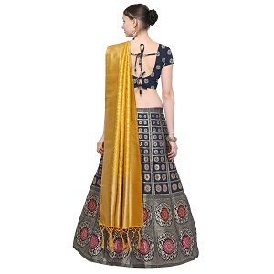 Indian Bridal Lehenga Choli Yellow Color