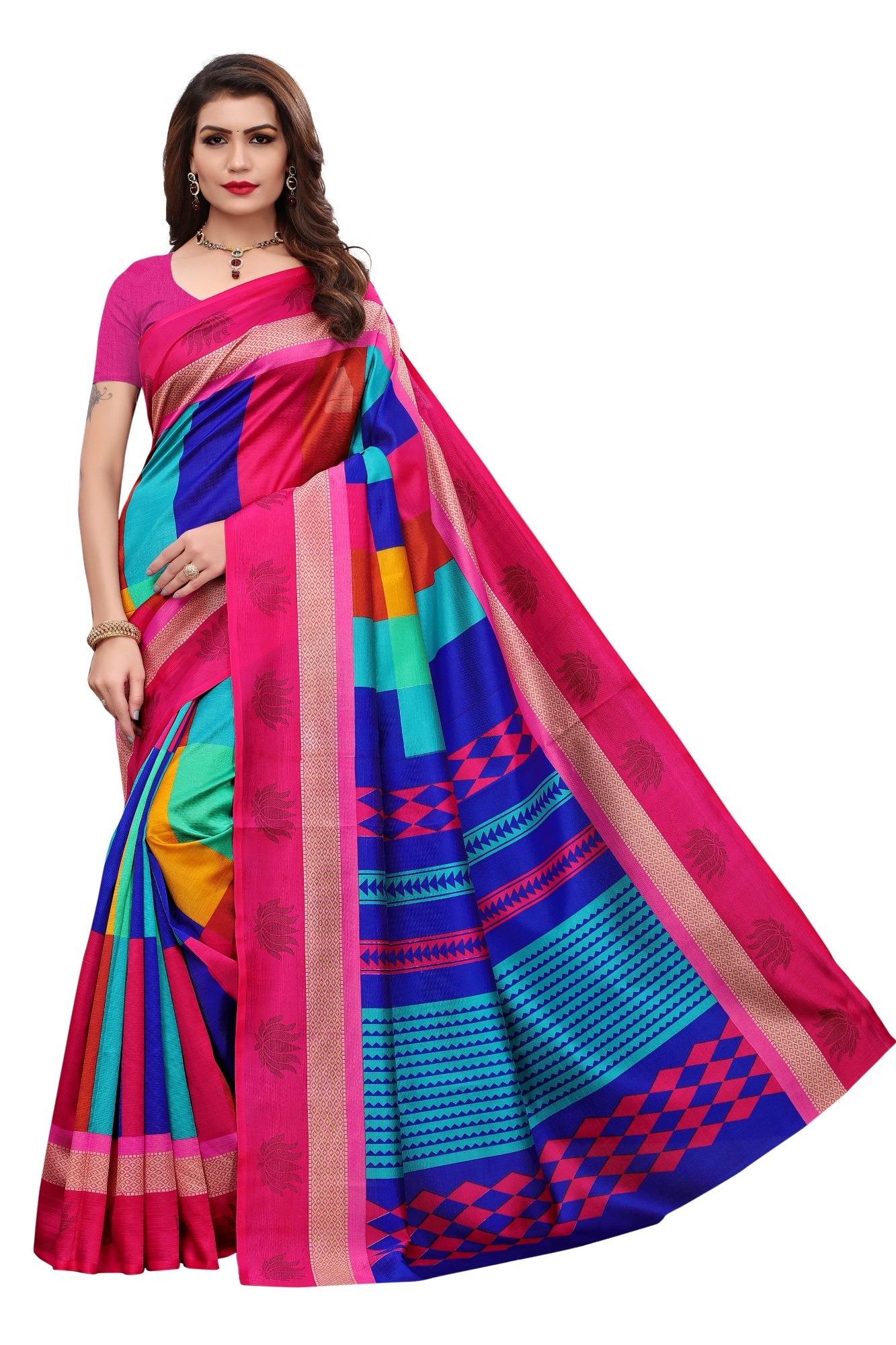 New Fancy Mysore Silk Saree - Art Silk, 5.5 Mtr Length, 0.8 Mtr Blouse, Printed Design | Laces Closure, Dry Clean Care, Year-round Style