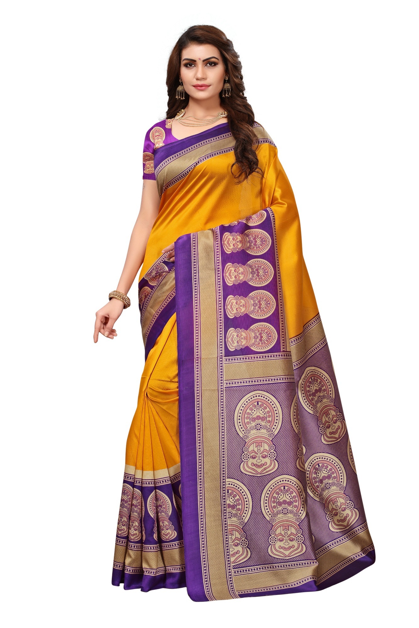 New Fancy Mysore Silk Saree - Art Silk, 5.5 Mtr Length, 0.8 Mtr Blouse, Printed Design | Laces Closure, Dry Clean Care, Year-round Style