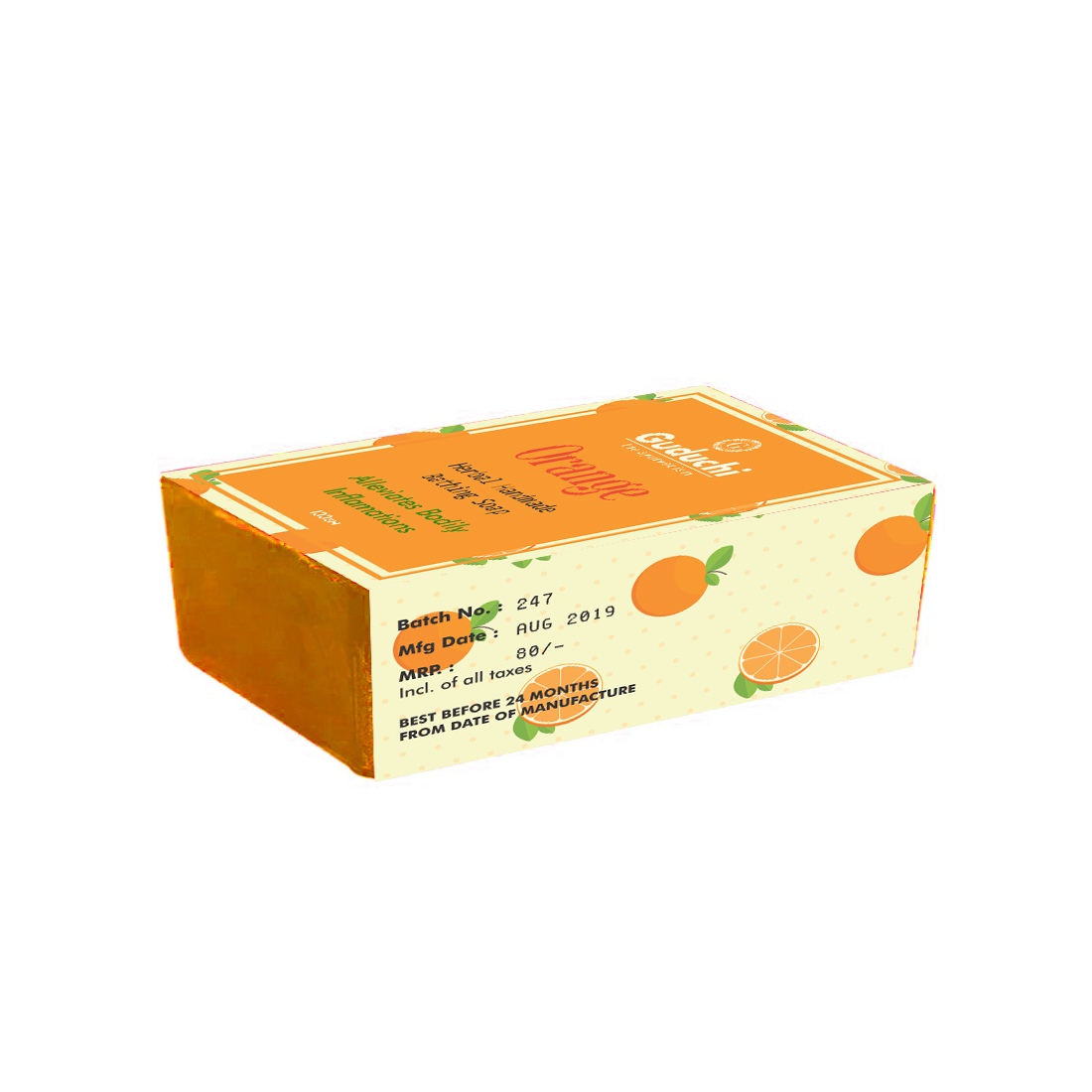 Orange Herbal Hand Made Soap Dry Place