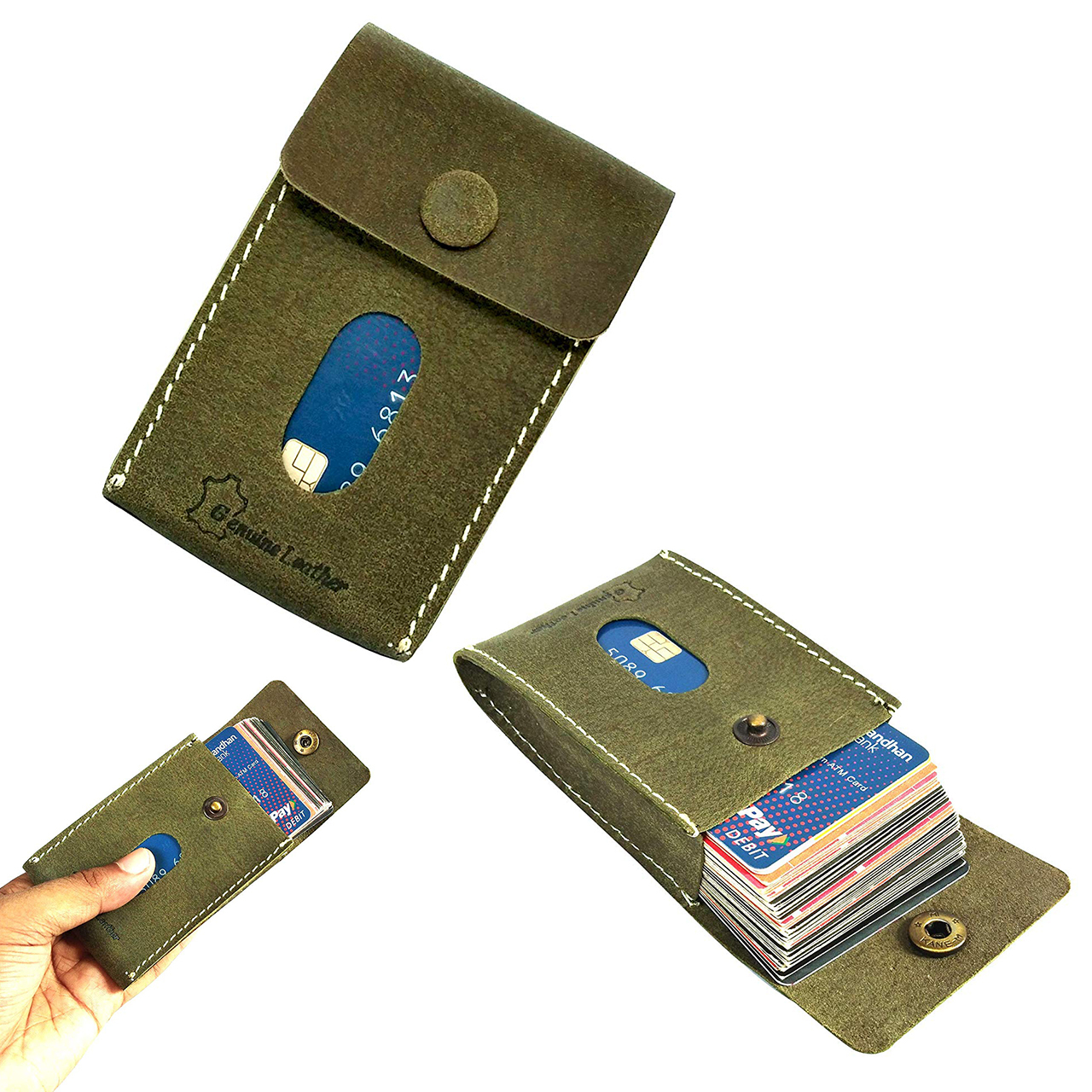 Multi Leather Visiting Card Case