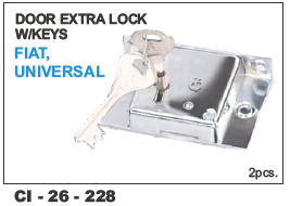 Door Extra Lock w/keys FIAT,UNIVERSAL - Universal Fit for 4-Wheeler Vehicles | Durable Design with Warranty for Enhanced Security
