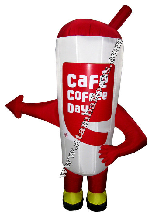 Walking Inflatable Cafe Coffee Day Size: 6ft To 7ft Height