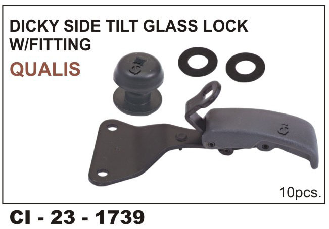 Dicky Side TILT Glass Lock w/Fitting QUALIS - Durable Alloy Design, Vehicle Type: 4 Wheeler, Warranty Included | Designed for Enhanced Security