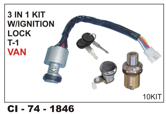 3 In 1 Kit W/Iginition Lock T-1 Van Vehicle Type: 4 Wheeler