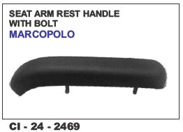 Seat Arm Rest Handle With Bolt Marcopolo - Durable Plastic Construction , Compatible With 4 Wheeler Vehicles, Warranty Included