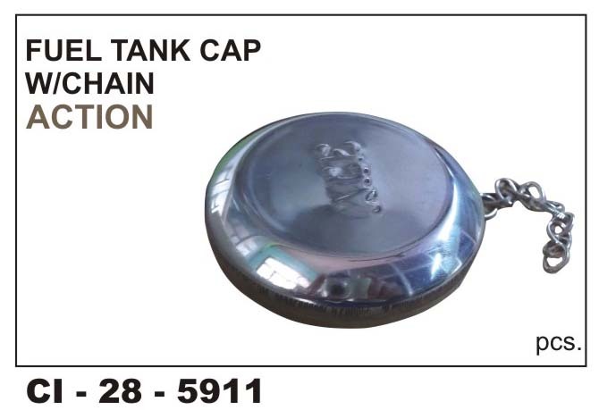 Fuel Tank Cap w/Chain ACTION Jcb - Durable Material | 4 Wheeler Compatibility, Warranty Included